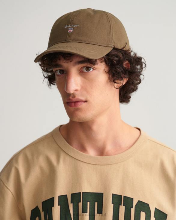 șapcă din twill de bumbac 888T487 verde de vânător GANT bărbați