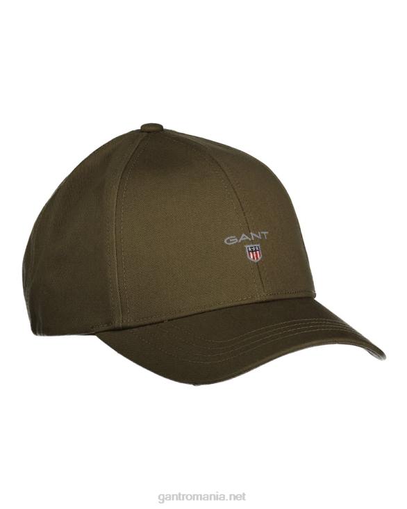 șapcă înaltă din twill de bumbac 888T484 verde de vânător GANT bărbați