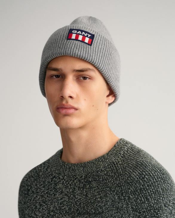 beanie retro shield 888T489 melange gri închis GANT bărbați