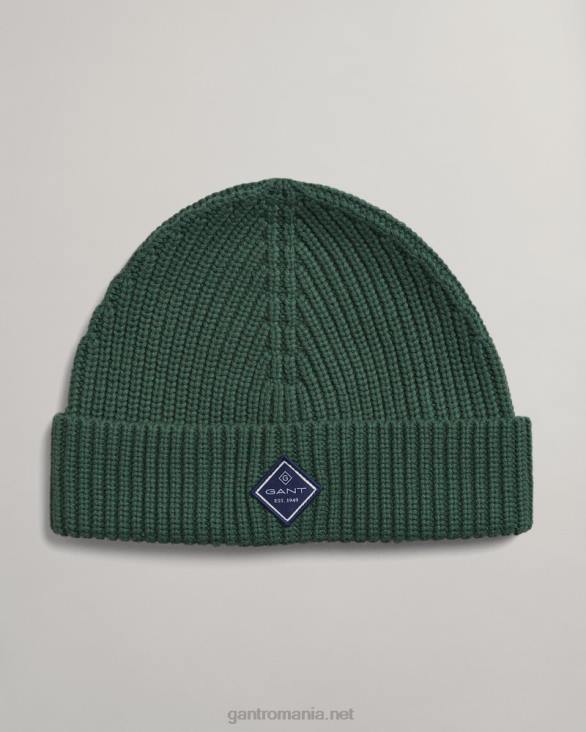 pălărie din tricot cu nervuri din bumbac 888T473 padure verde GANT bărbați