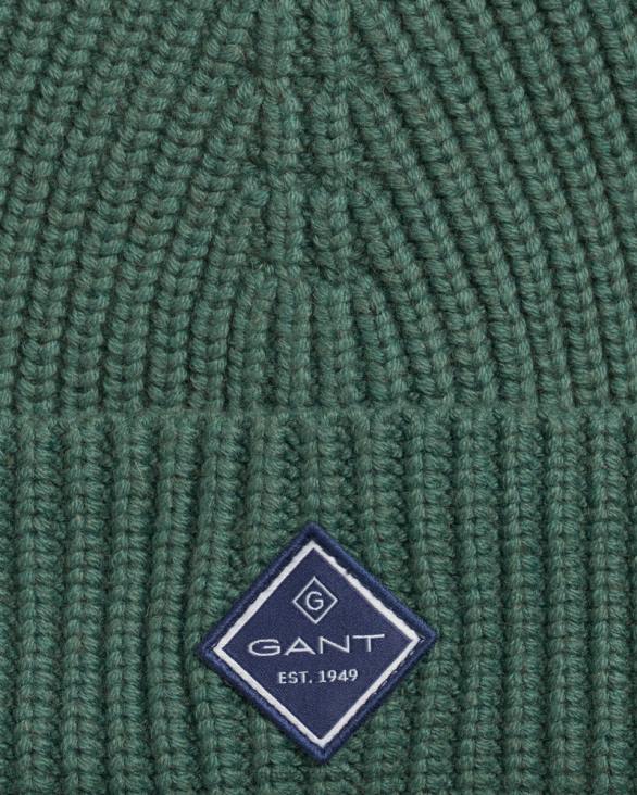 pălărie din tricot cu nervuri din bumbac 888T473 padure verde GANT bărbați