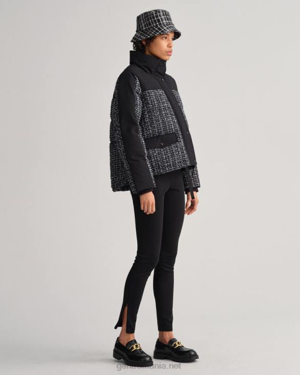 pălărie de găleată din tweed 888T791 negru de abanos GANT femei