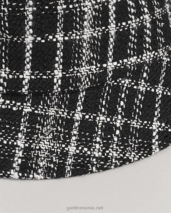 pălărie de găleată din tweed 888T791 negru de abanos GANT femei