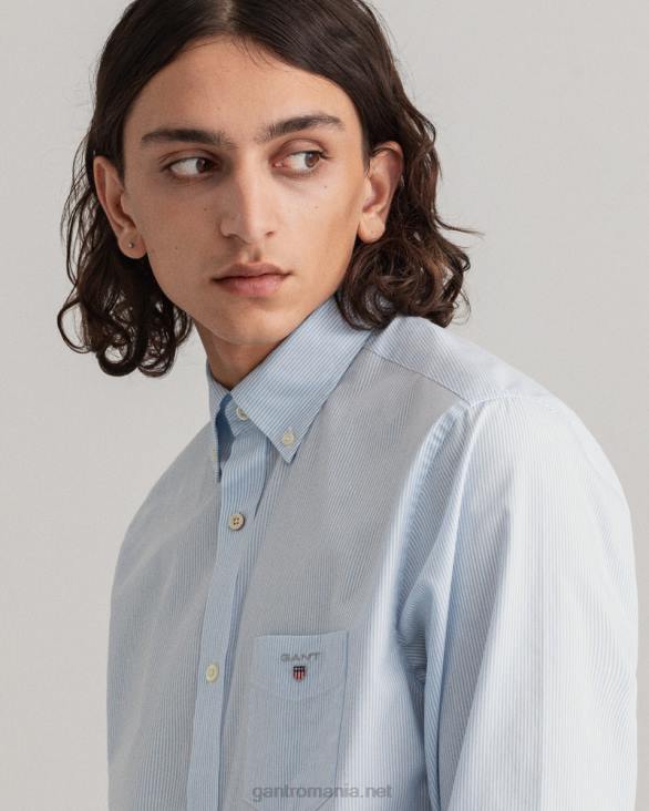 cămașă bancheră din pânză obișnuită 888T41 albastru capri GANT bărbați