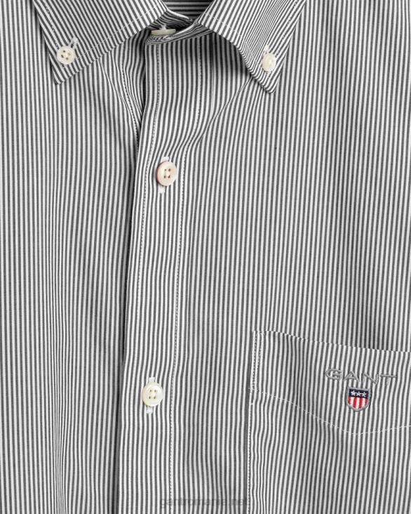 cămașă bancheră din pânză obișnuită 888T46 negru GANT bărbați