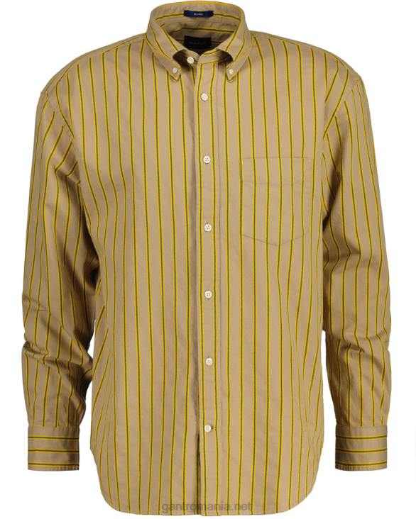 cămașă cu dungi dobby în formă relaxată 888T58 kaki închis GANT bărbați