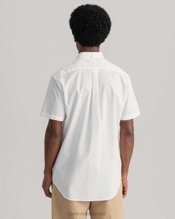cămașă cu mânecă scurtă din pânză lată cu potrivire obișnuită 888T93 alb GANT bărbați