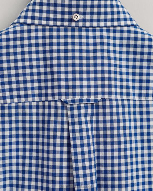 cămașă cu mânecă scurtă din pânză lată, cu potrivire obișnuită 888T94 albastru colegiu GANT bărbați