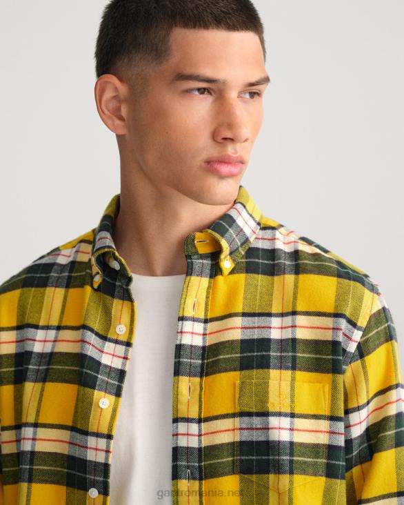 cămașă de flanel cu culoare normală 888T89 galben neted GANT bărbați