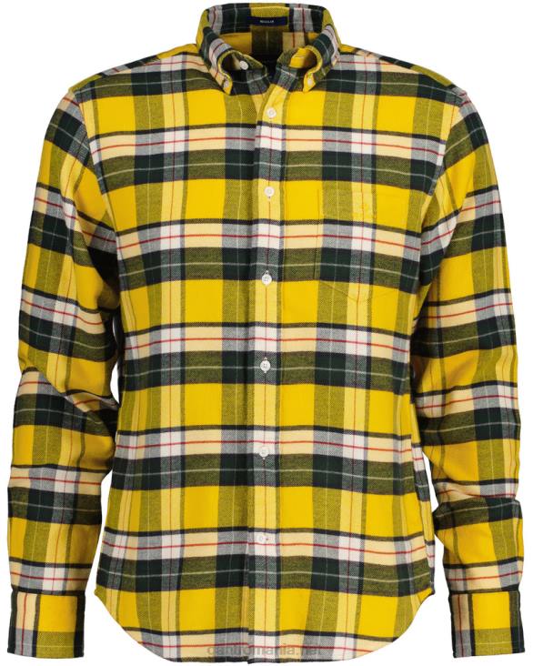 cămașă de flanel cu culoare normală 888T89 galben neted GANT bărbați