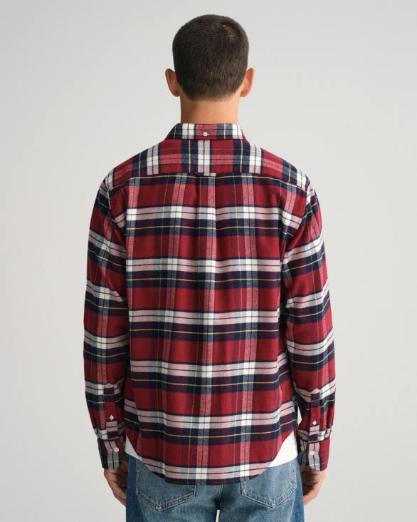 cămașă de flanel cu culoare normală 888T90 roșu plin GANT bărbați