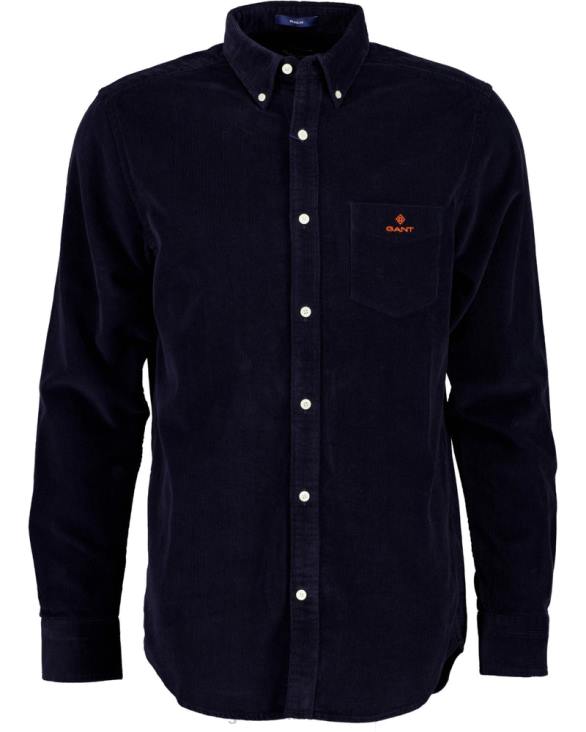 cămașă din catifea cu culoare normală 888T9 albastru de seară GANT bărbați