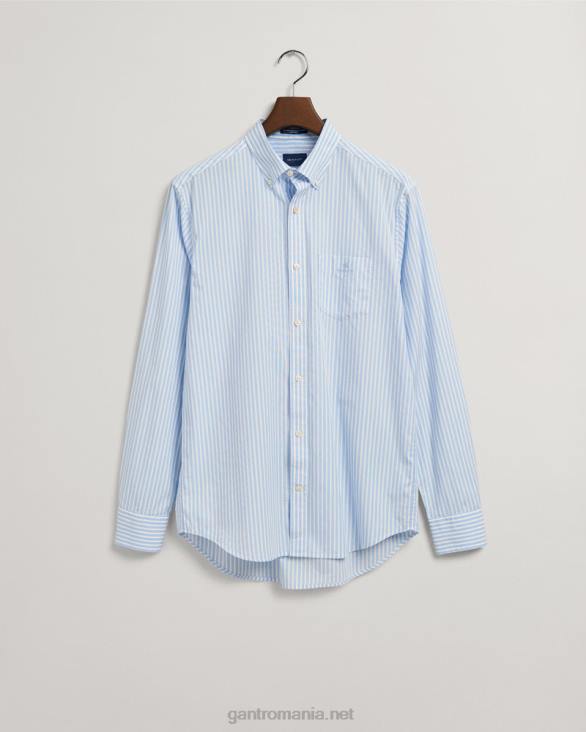 cămașă din pânză lată cu dungi cu potrivire obișnuită 888T26 albastru capri GANT bărbați