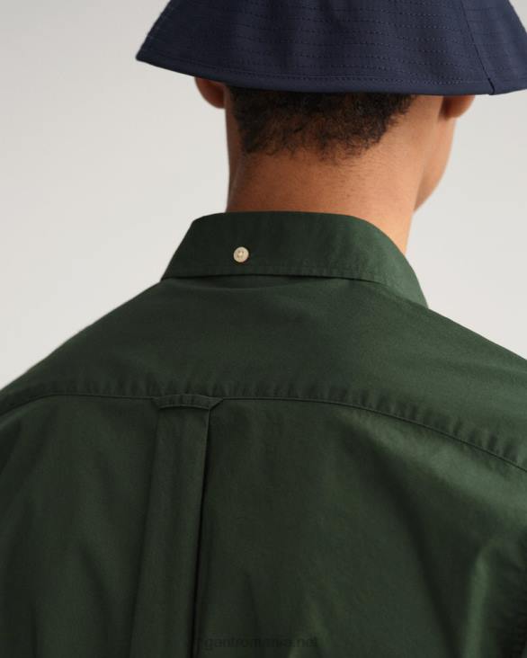 cămașă din pânză lată cu potrivire obișnuită 888T45 verde furtună GANT bărbați