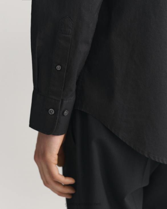 cămașă din pânză lată cu potrivire obișnuită 888T53 negru GANT bărbați