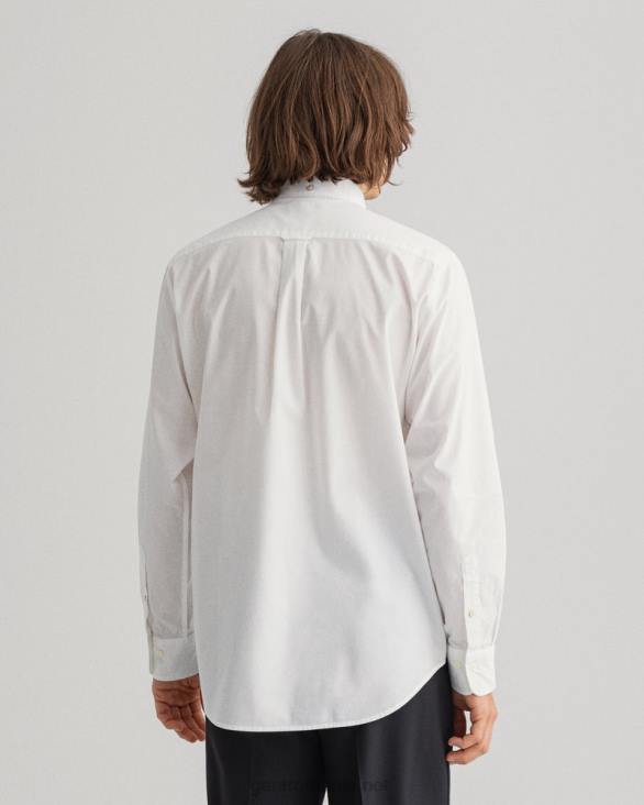 cămașă din pânză lată cu potrivire obișnuită 888T65 alb GANT bărbați