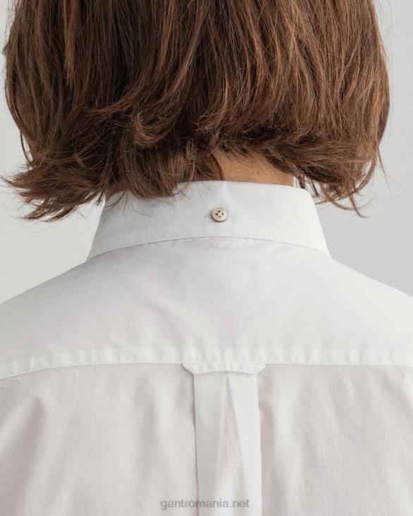 cămașă din pânză lată cu potrivire obișnuită 888T65 alb GANT bărbați