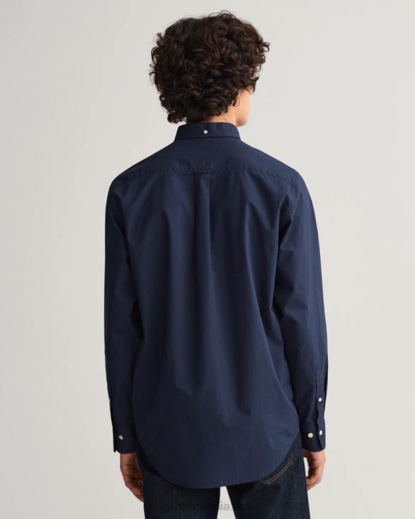 cămașă din pânză lată cu potrivire obișnuită 888T69 marin GANT bărbați