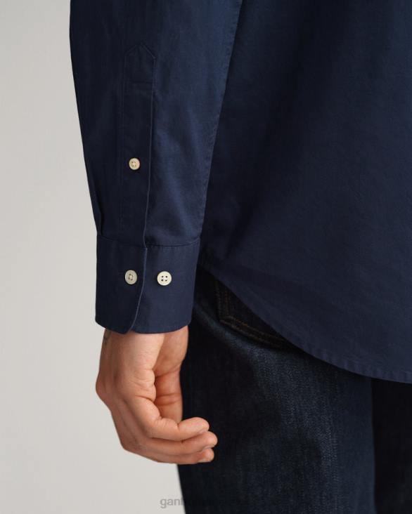 cămașă din pânză lată cu potrivire obișnuită 888T69 marin GANT bărbați