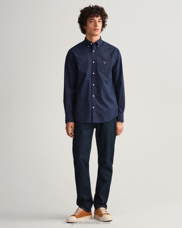 cămașă din pânză lată cu potrivire obișnuită 888T69 marin GANT bărbați