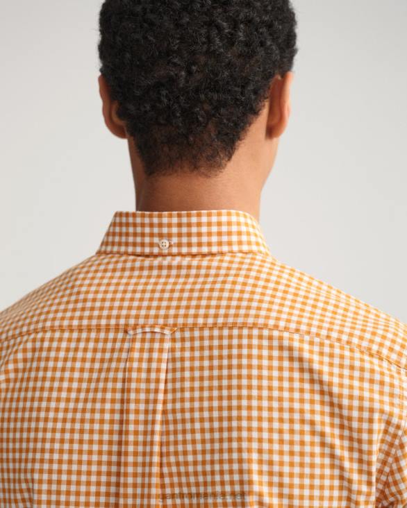 cămașă din pânză vichy cu potrivire obișnuită 888T56 dk portocală de muştar GANT bărbați