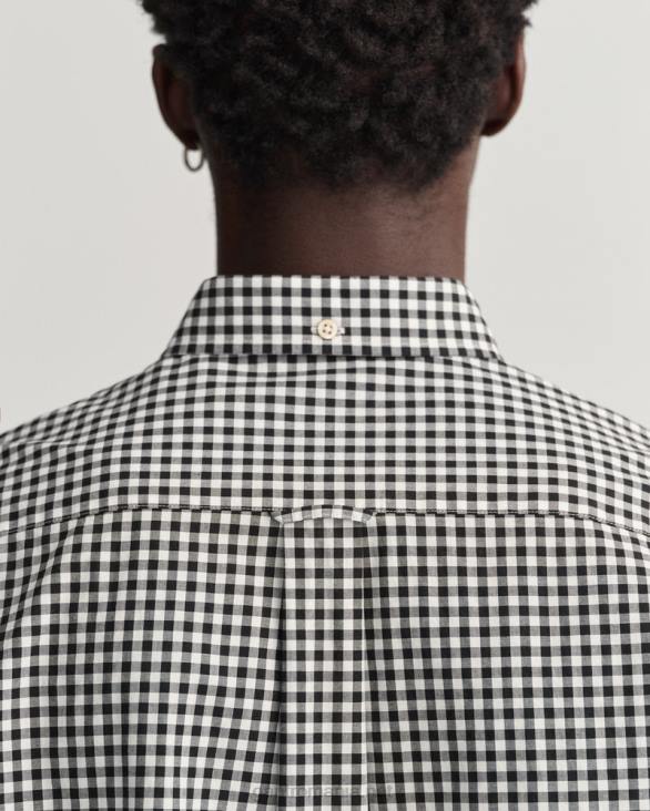 cămașă din pânză vichy cu potrivire obișnuită 888T62 negru GANT bărbați