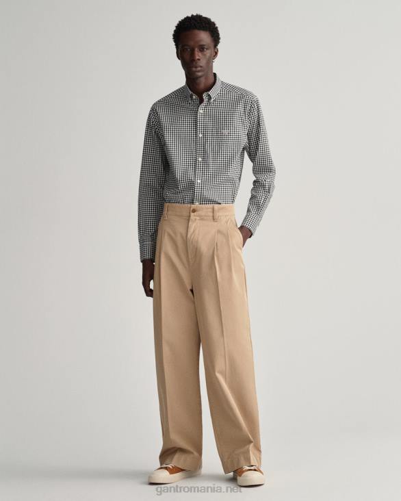 cămașă din pânză vichy cu potrivire obișnuită 888T62 negru GANT bărbați