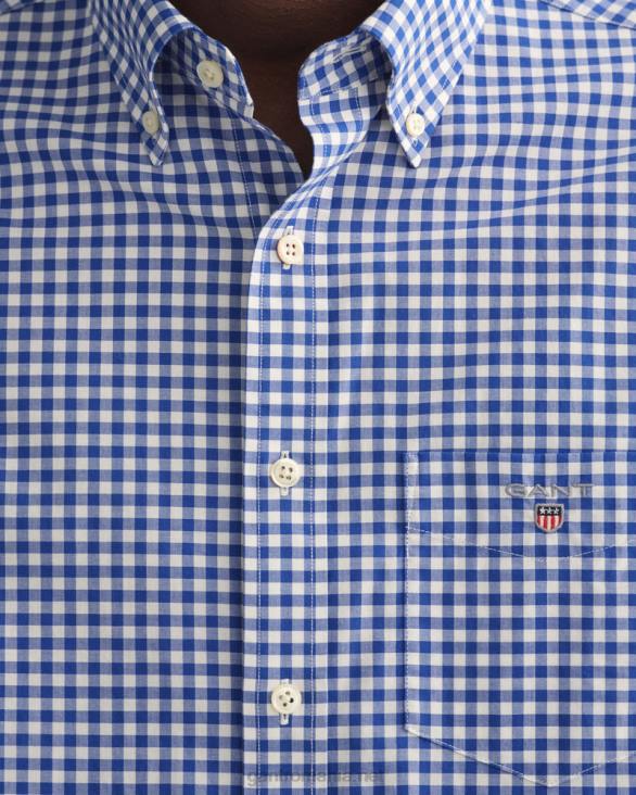 cămașă din pânză vichy cu potrivire obișnuită 888T68 albastru colegiu GANT bărbați