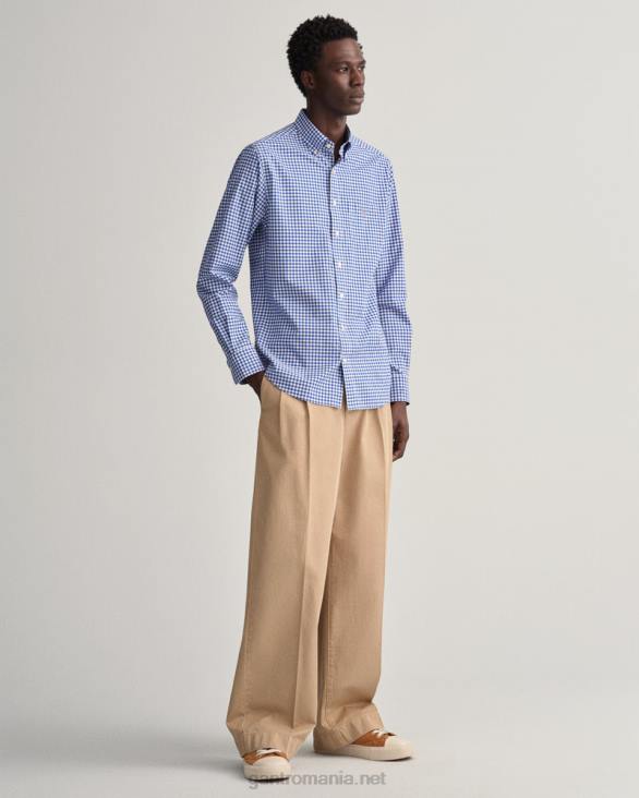 cămașă din pânză vichy cu potrivire obișnuită 888T68 albastru colegiu GANT bărbați