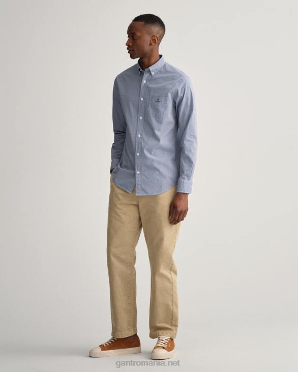 cămașă din popelin cu micro vichy, cu croială normală 888T30 albastru colegiu GANT bărbați