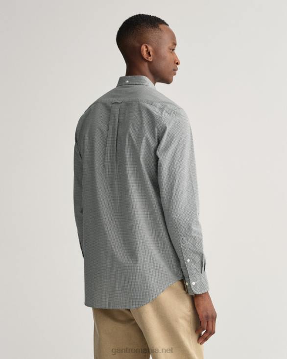 cămașă din popelin cu micro vichy, cu croială normală 888T42 padure verde GANT bărbați