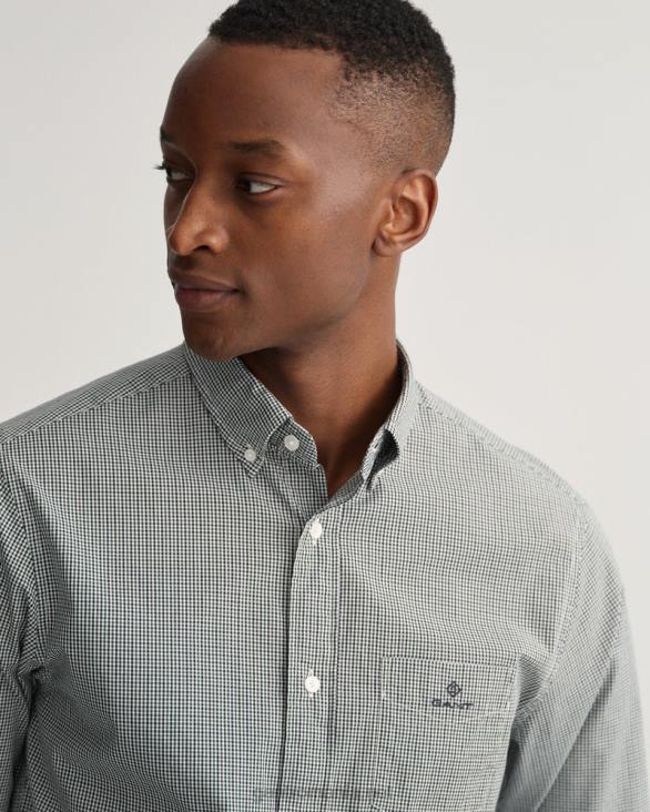 cămașă din popelin cu micro vichy, cu croială normală 888T42 padure verde GANT bărbați