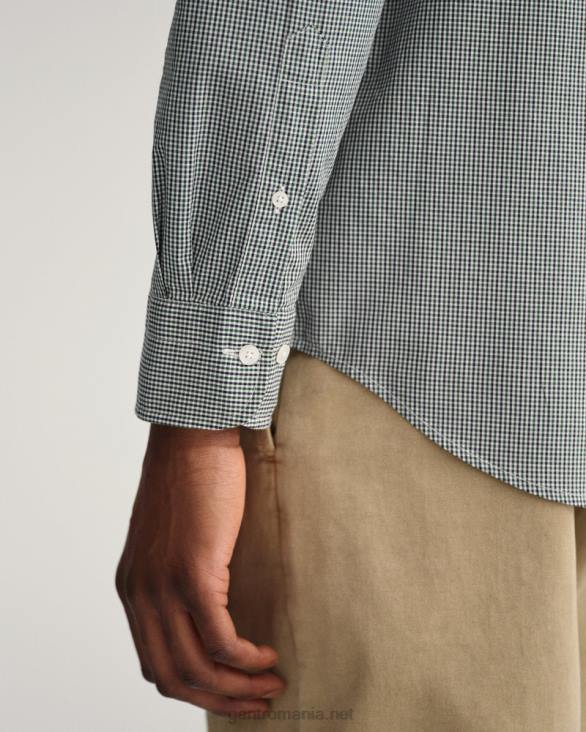 cămașă din popelin cu micro vichy, cu croială normală 888T42 padure verde GANT bărbați