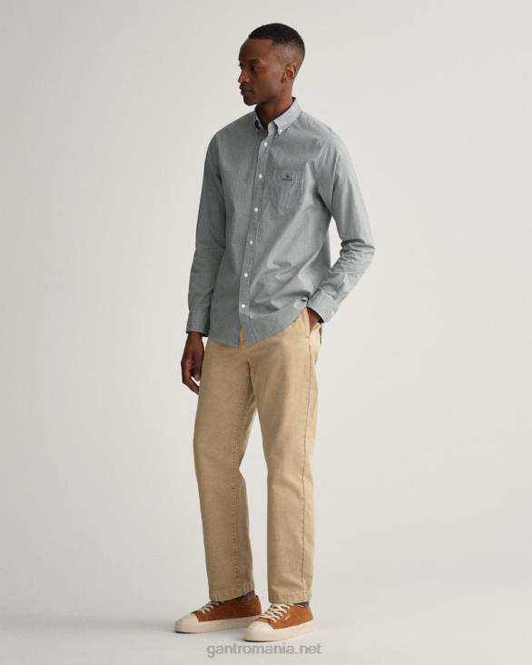 cămașă din popelin cu micro vichy, cu croială normală 888T42 padure verde GANT bărbați