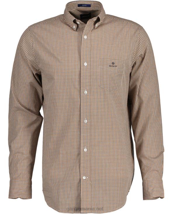 cămașă din popelin cu micro vichy, cu croială normală 888T43 dk portocală de muştar GANT bărbați