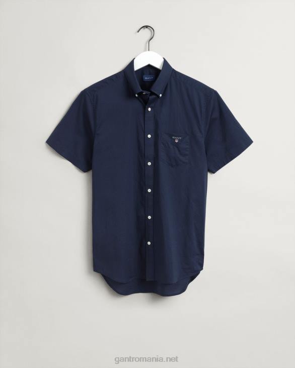 cămașă din stofă cu mânecă scurtă, cu croială obișnuită 888T92 marin GANT bărbați