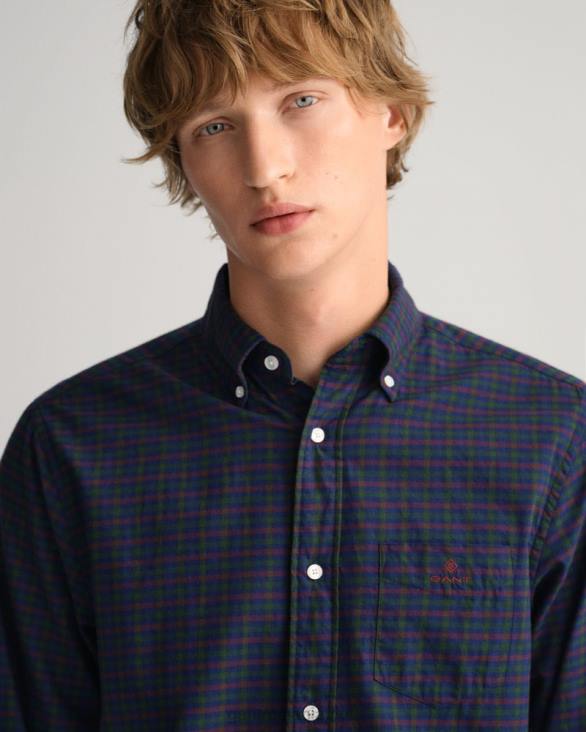 cămașă din twill vichy, cu potrivire obișnuită 888T27 padure verde GANT bărbați