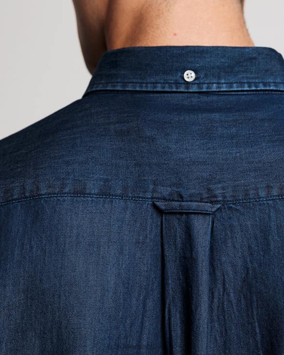 cămașă indigo cu potrivire obișnuită 888T33 indigo închis GANT bărbați