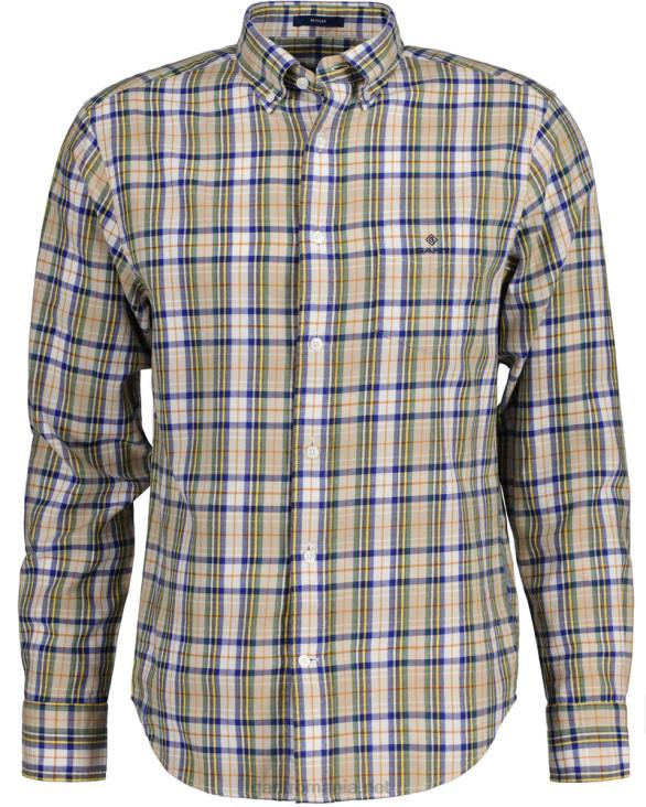 cămașă în carouri de tip tartan cu potrivire normală 888T15 nisip uscat GANT bărbați