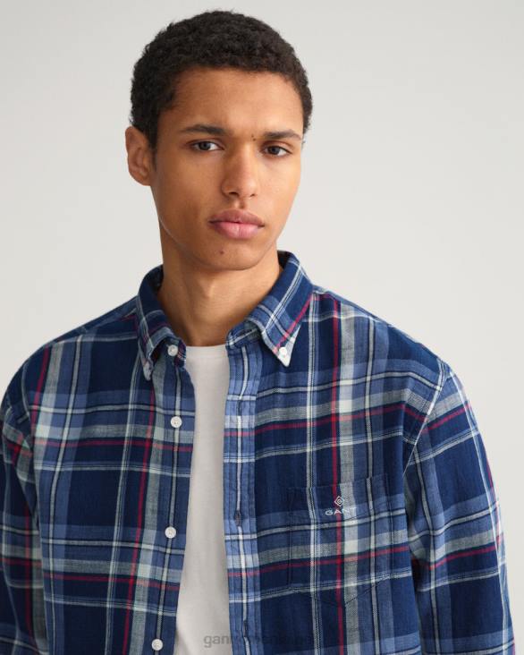 cămașă în carouri indigo cu potrivire normală 888T20 indigo închis GANT bărbați