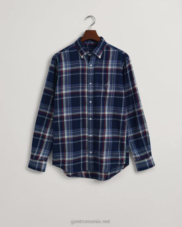 cămașă în carouri indigo cu potrivire normală 888T20 indigo închis GANT bărbați