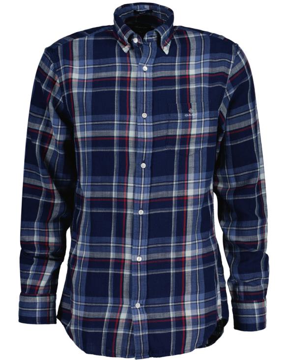 cămașă în carouri indigo cu potrivire normală 888T20 indigo închis GANT bărbați