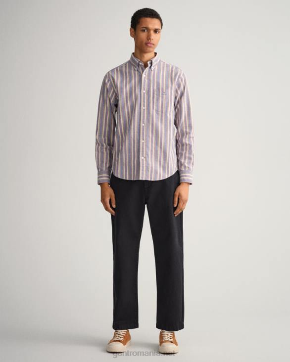 cămașă oxford cu mai multe dungi cu potrivire regulată 888T21 albastru colegiu GANT bărbați