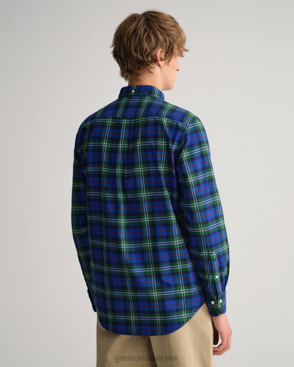 cămașă oxford tartan periată cu potrivire normală 888T76 padure verde GANT bărbați