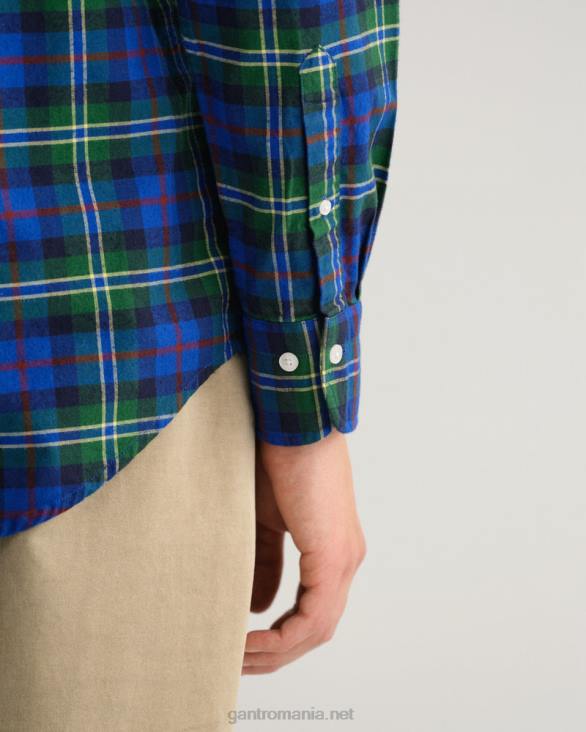 cămașă oxford tartan periată cu potrivire normală 888T76 padure verde GANT bărbați