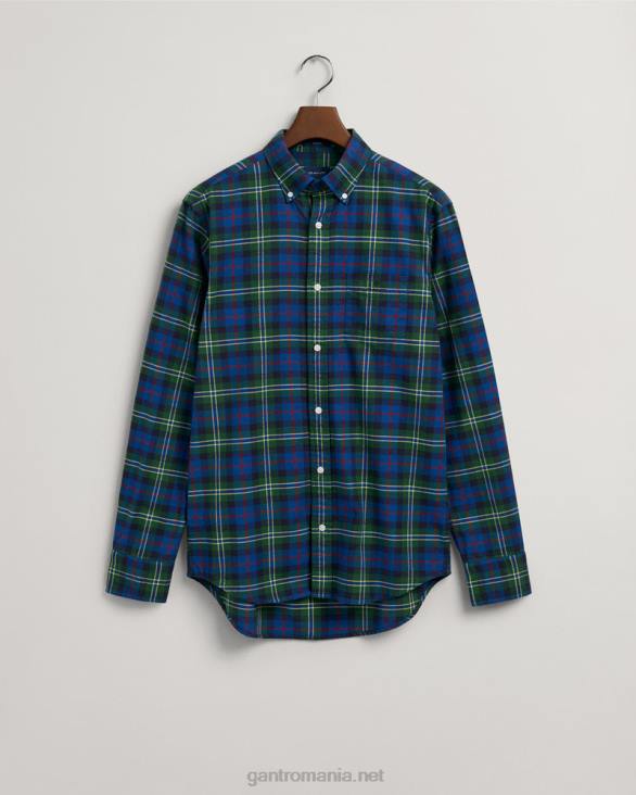 cămașă oxford tartan periată cu potrivire normală 888T76 padure verde GANT bărbați