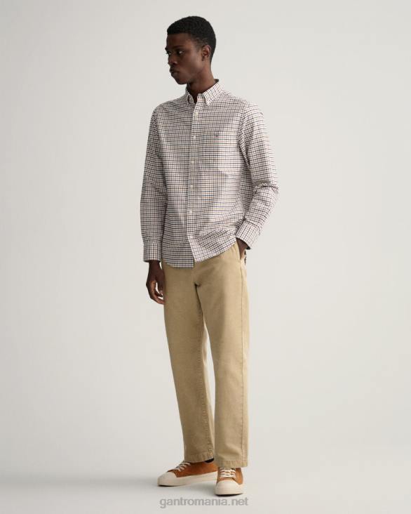 cămașă oxford tattersall cu potrivire regulată 888T24 nucă prăjită GANT bărbați