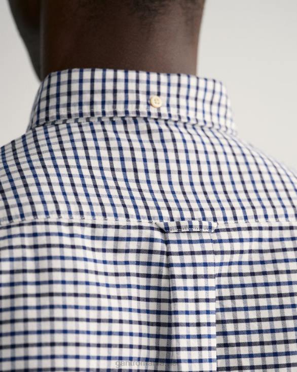 cămașă oxford tattersall cu potrivire regulată 888T48 albastru inchis GANT bărbați