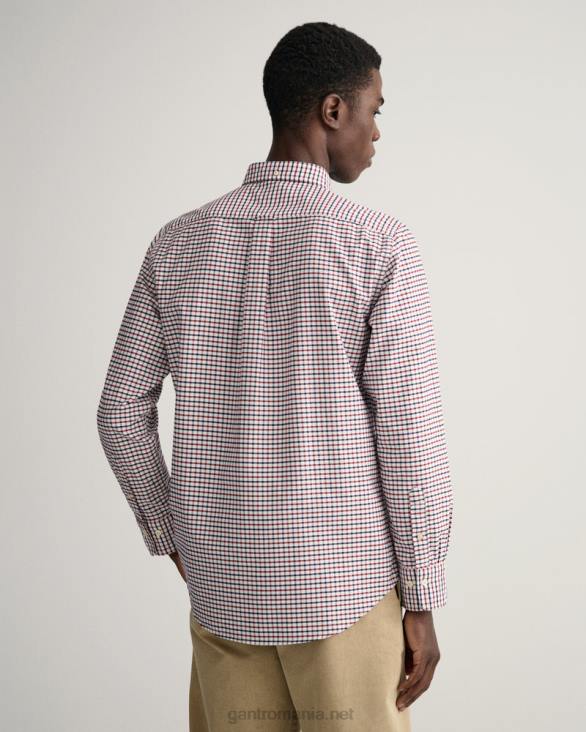 cămașă oxford tattersall cu potrivire regulată 888T49 roșu plin GANT bărbați