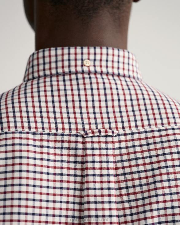 cămașă oxford tattersall cu potrivire regulată 888T49 roșu plin GANT bărbați